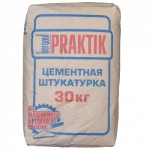 Цементная штукатурка для внутренних и наружных работ Praktik 30 кг